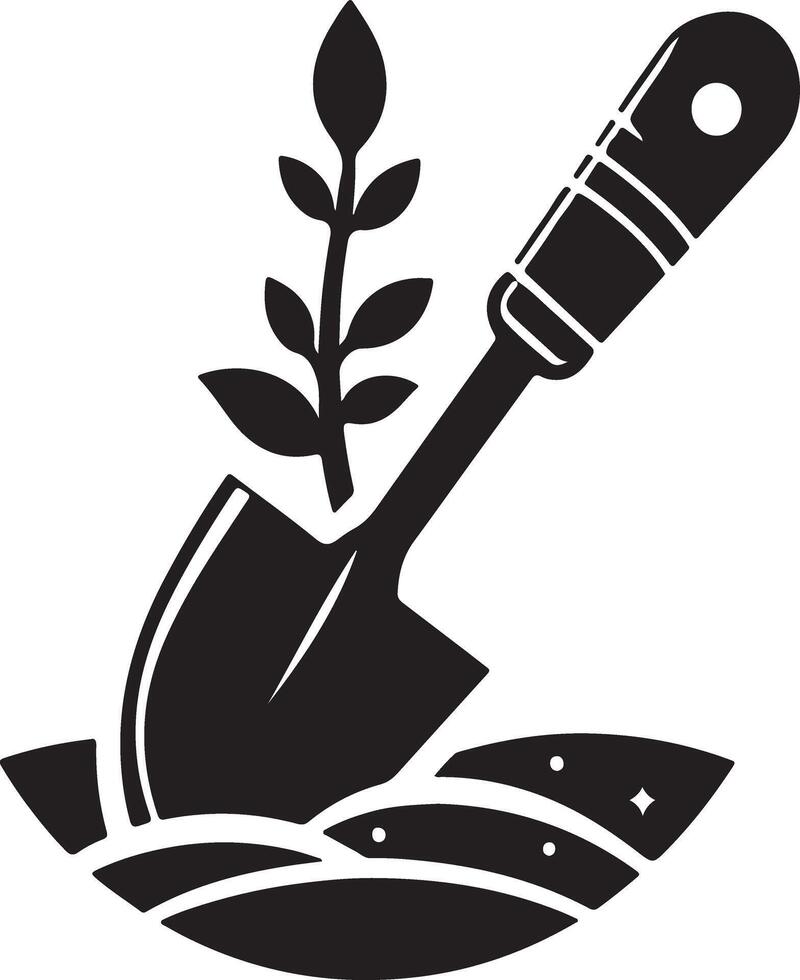 Shovels Spade Tool With Plant vector