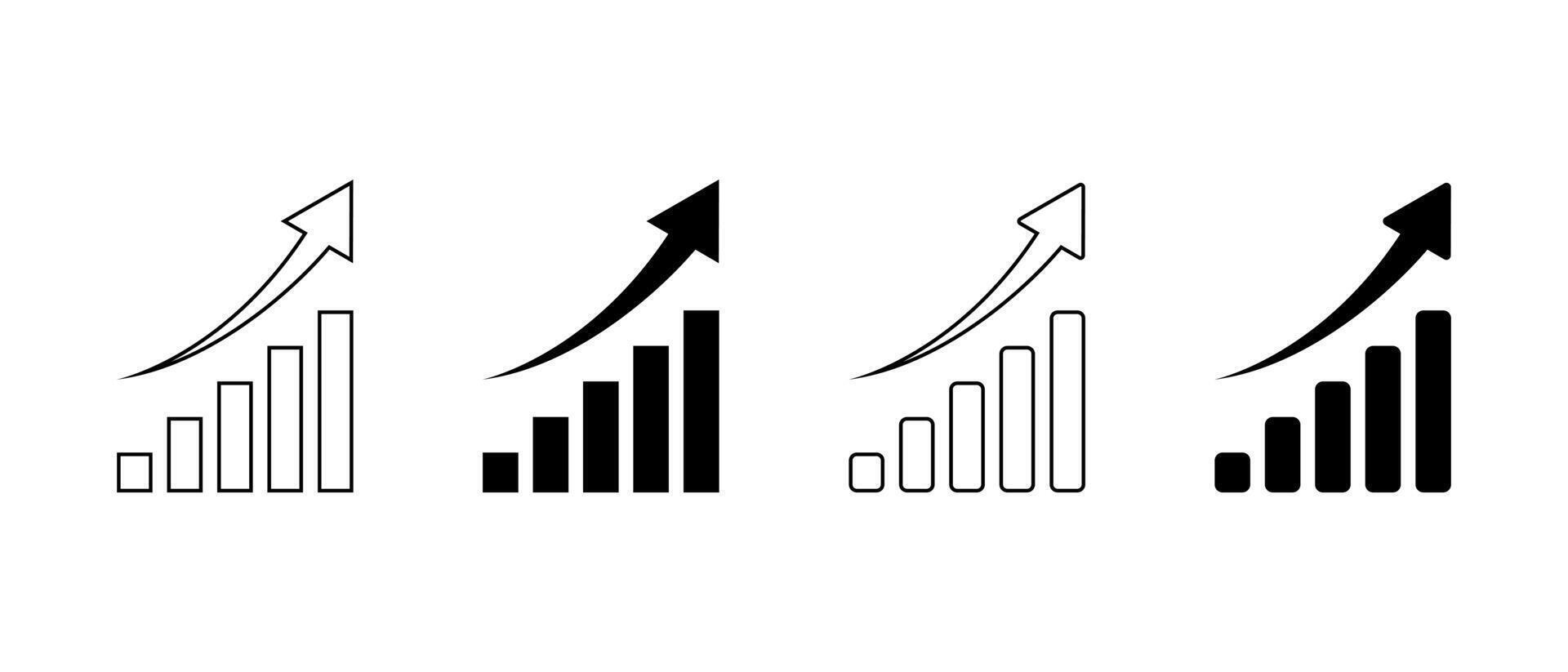 Statistics icon in generic style. Increase graph concept vector