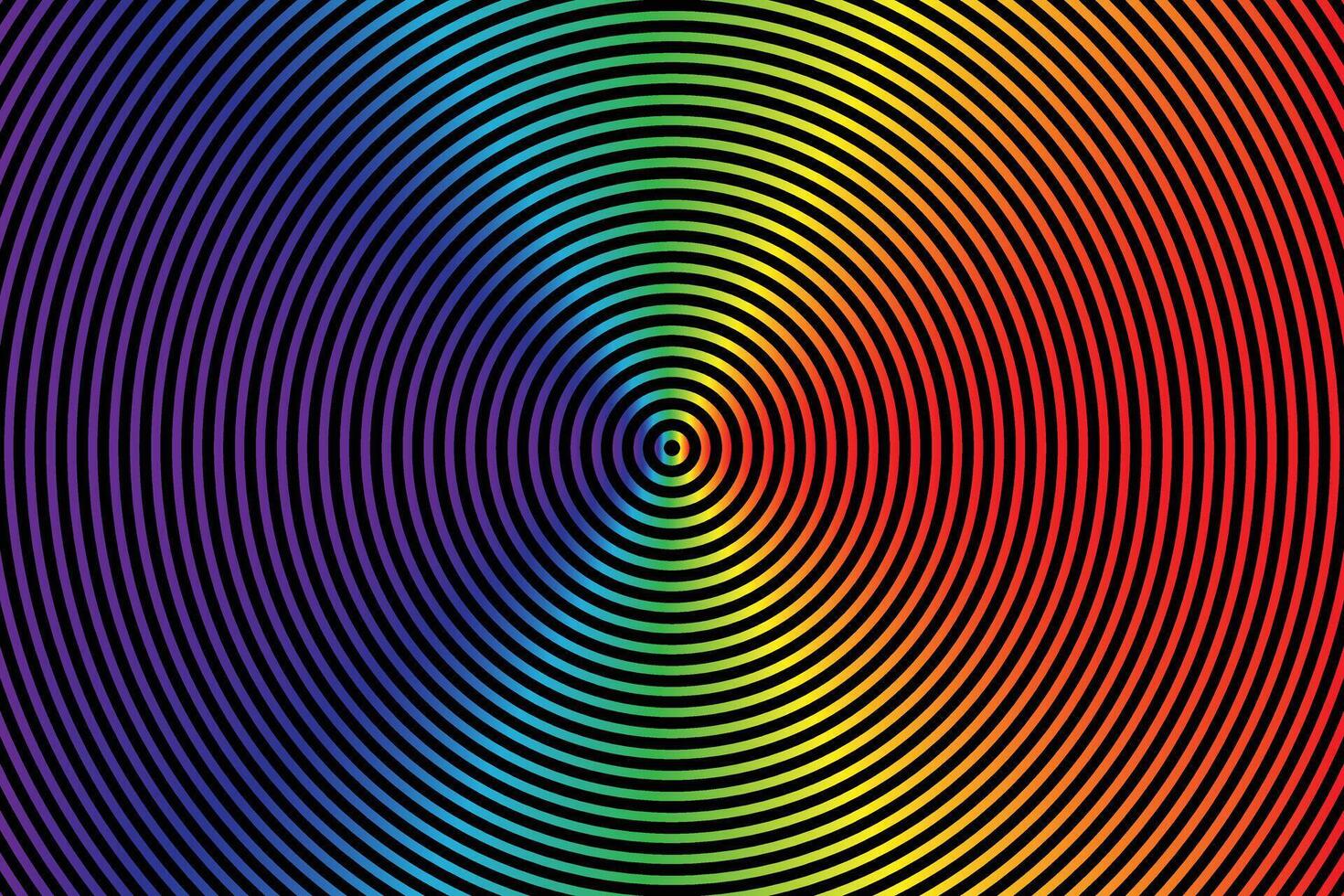 Concentric Circles of Vibrant Color rainbow vector