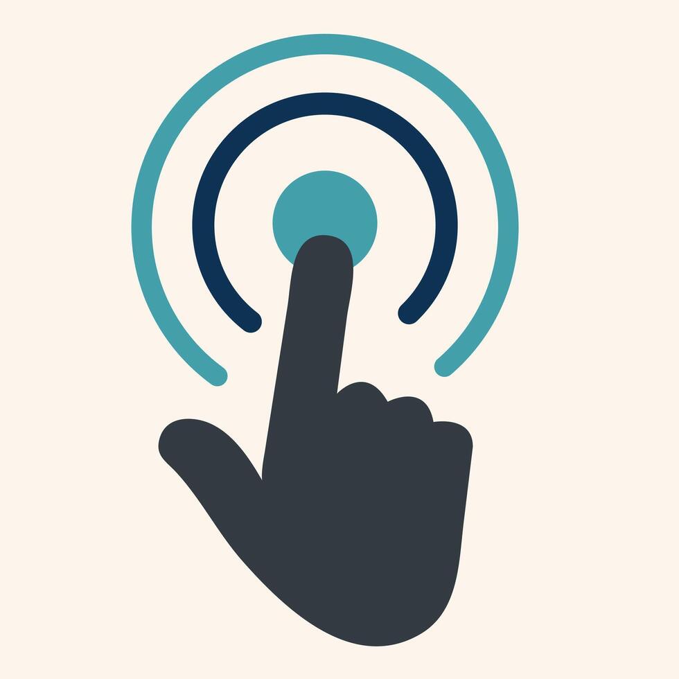 Illustration of touch screen hand gesture Modern with background vector