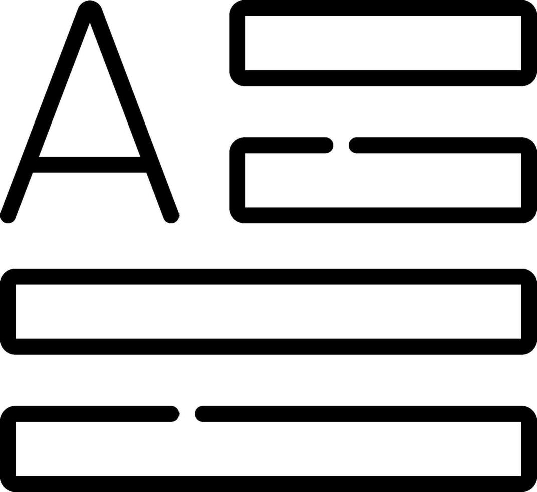 A black and white icon of a letter a vector