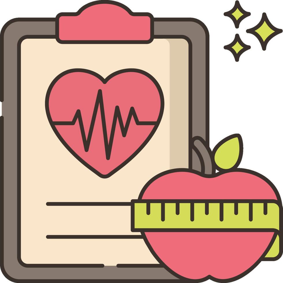 A clipboard with a heart and a measuring tape vector