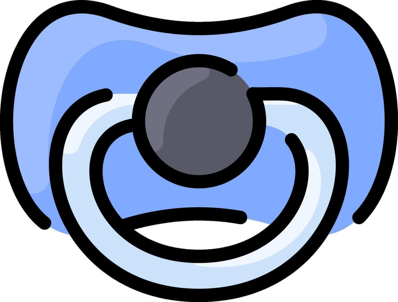 A pacifier with a black and blue design vector