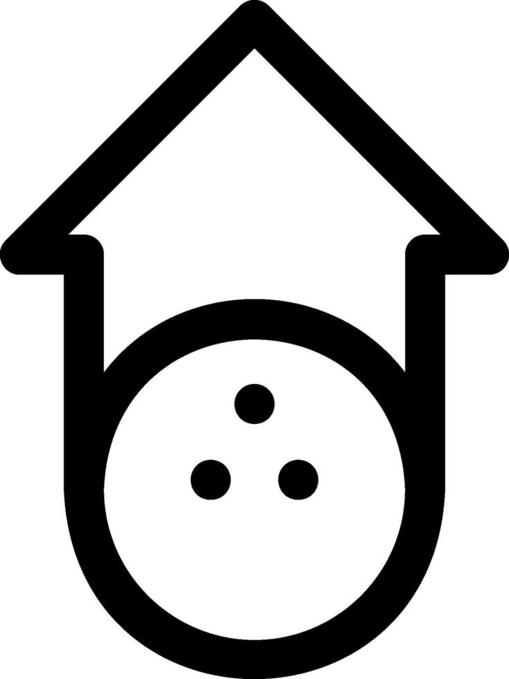 A black and white house with a dot in the middle vector