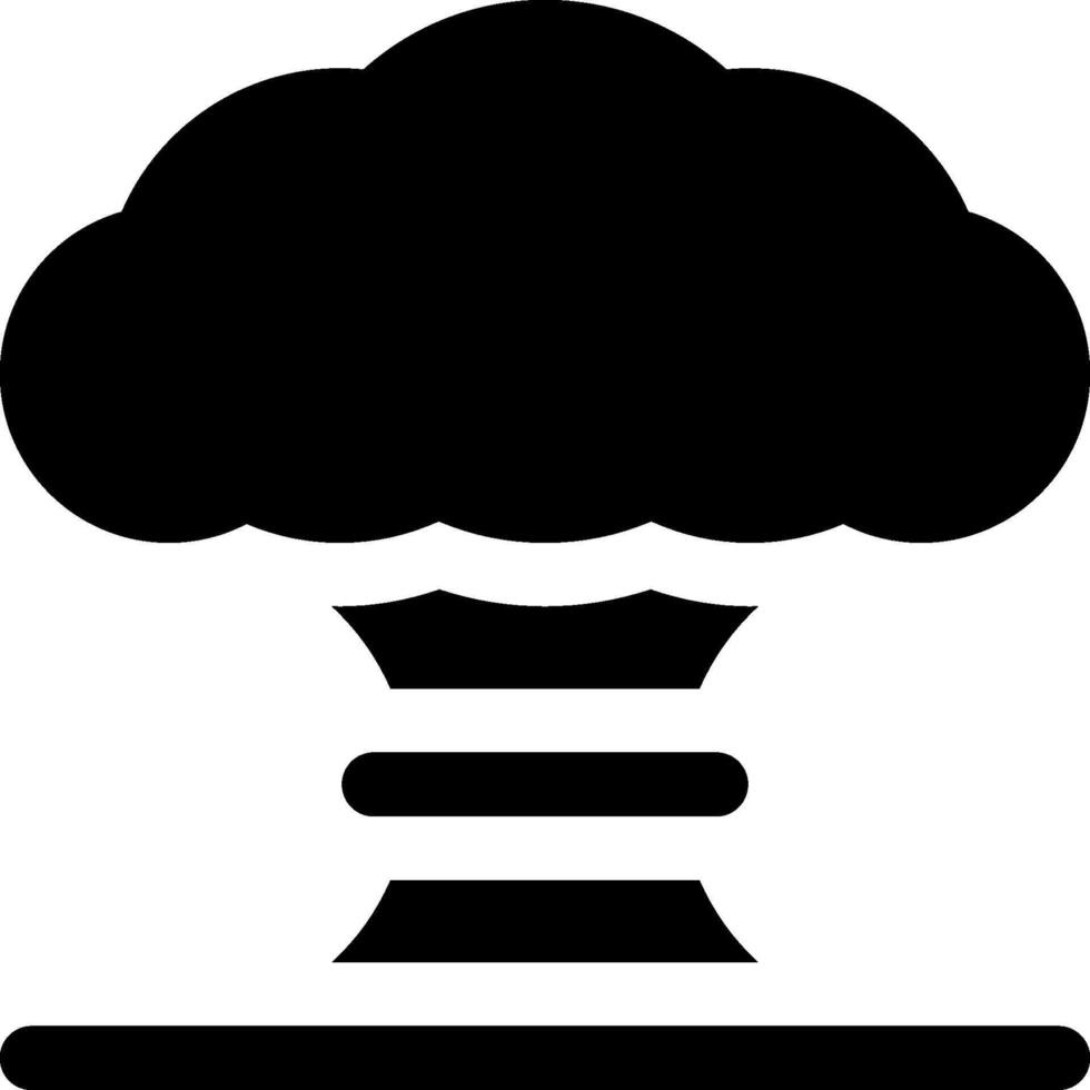 An icon of a mushroom cloud with a cloud on top vector