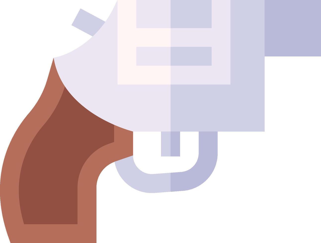 A gun with a white background and a brown handle vector