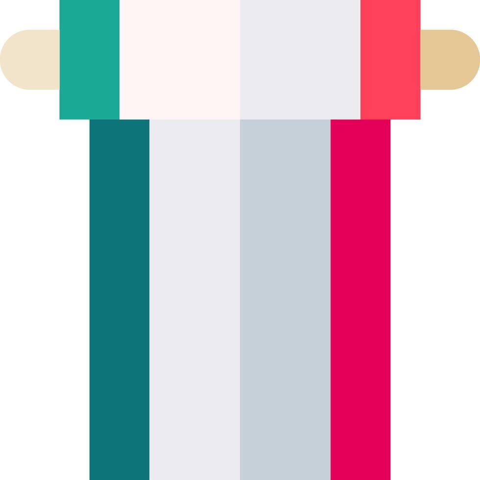 A colorful striped towel with a red, green and white stripe vector