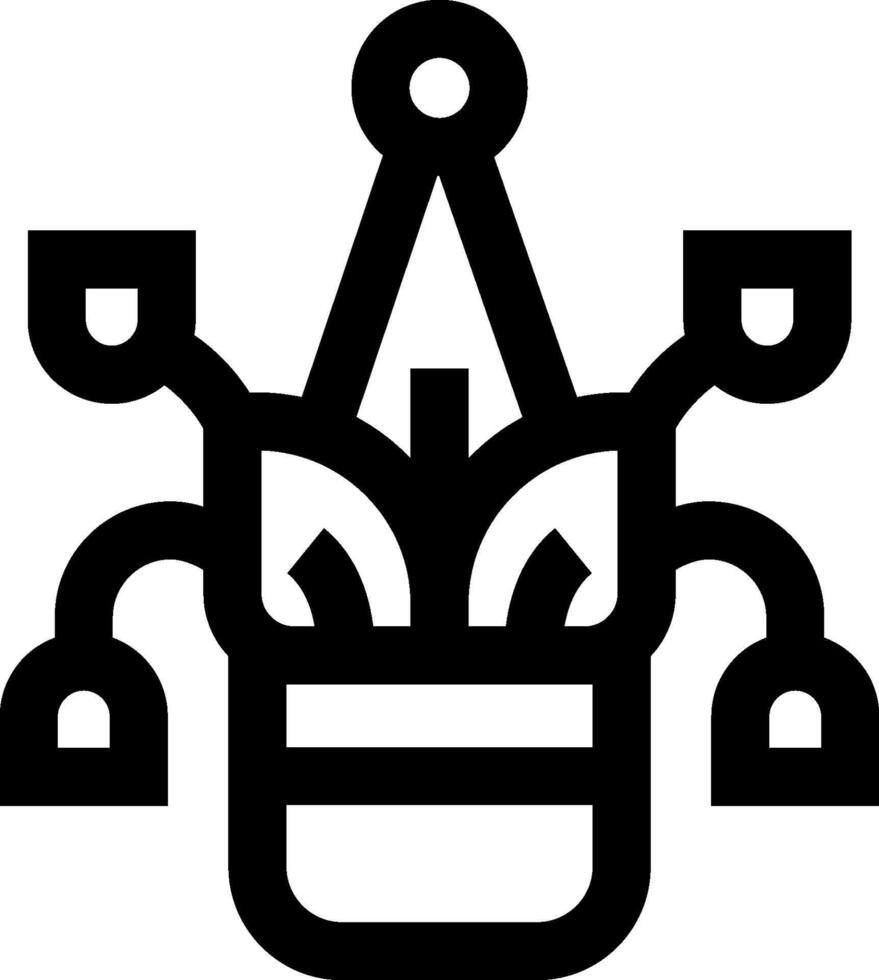 A black and white logo of a flower pot vector
