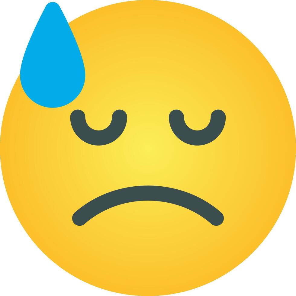 Sad emoticor with tear vector