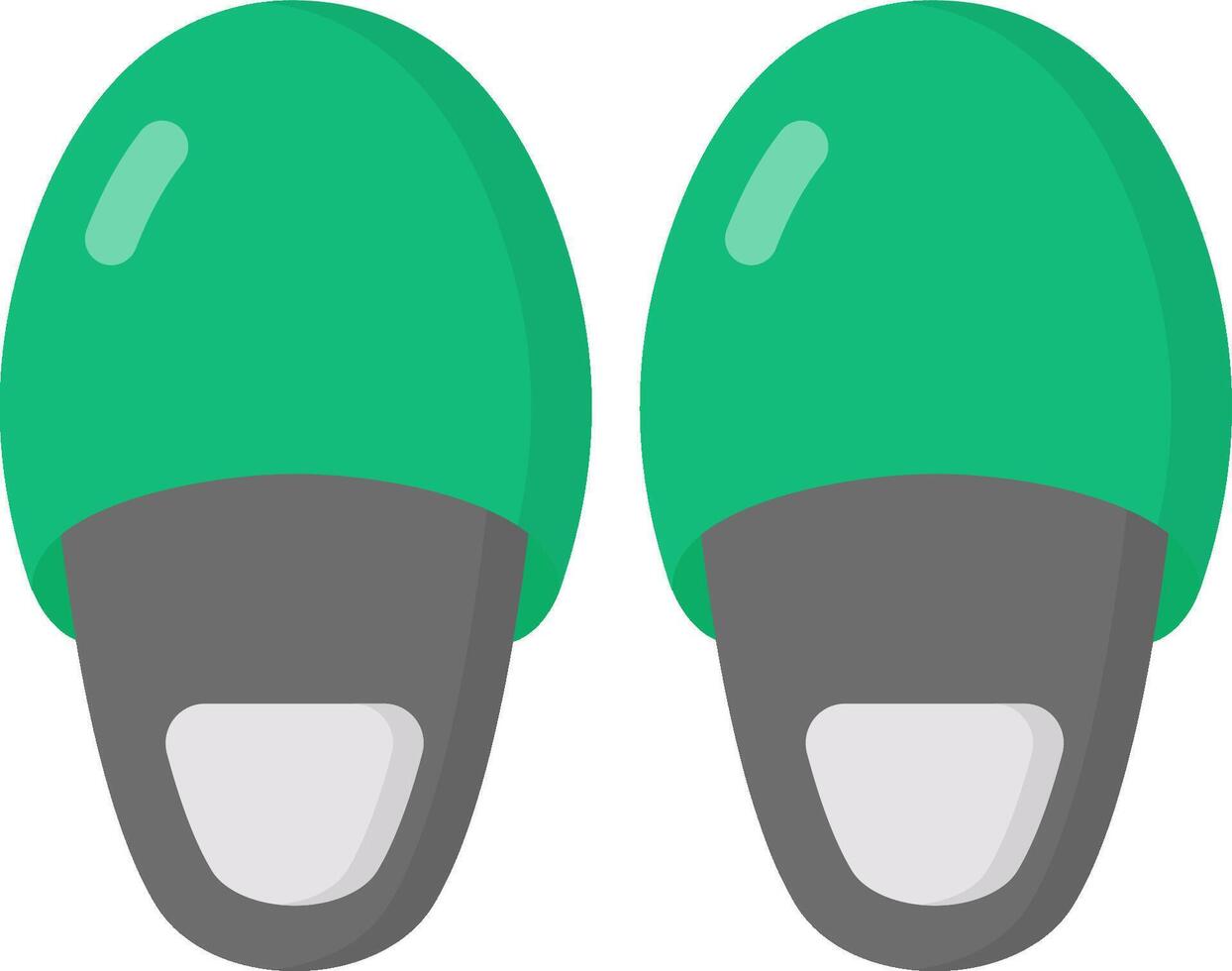 A pair of green slippers on a white background vector
