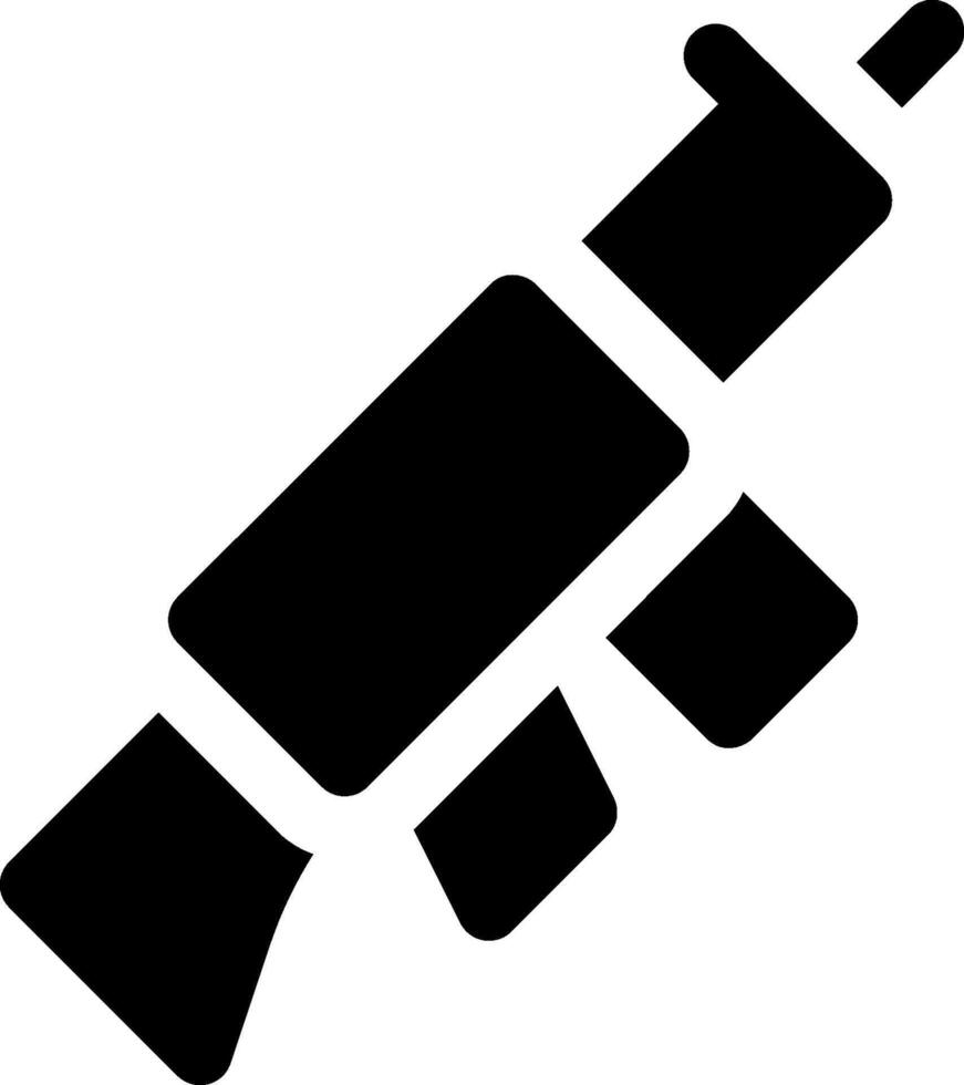 A black and white icon of a gun vector