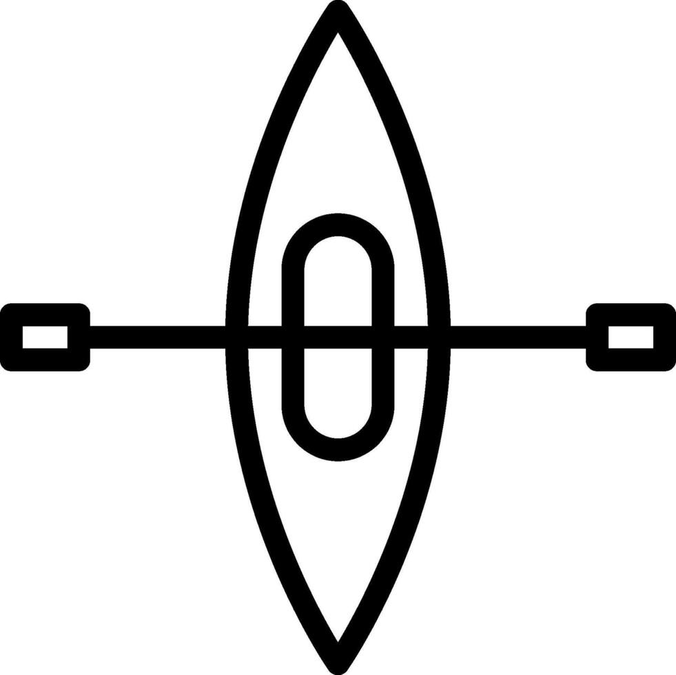 A black and white image of a canoe with a paddle vector