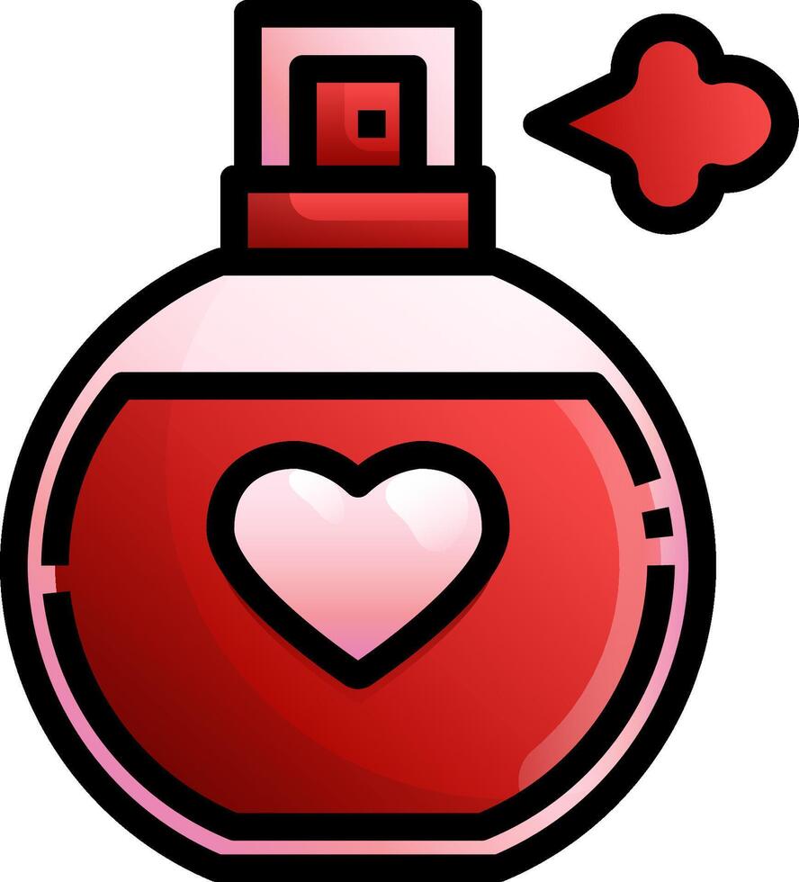 A red perfume bottle with a heart vector