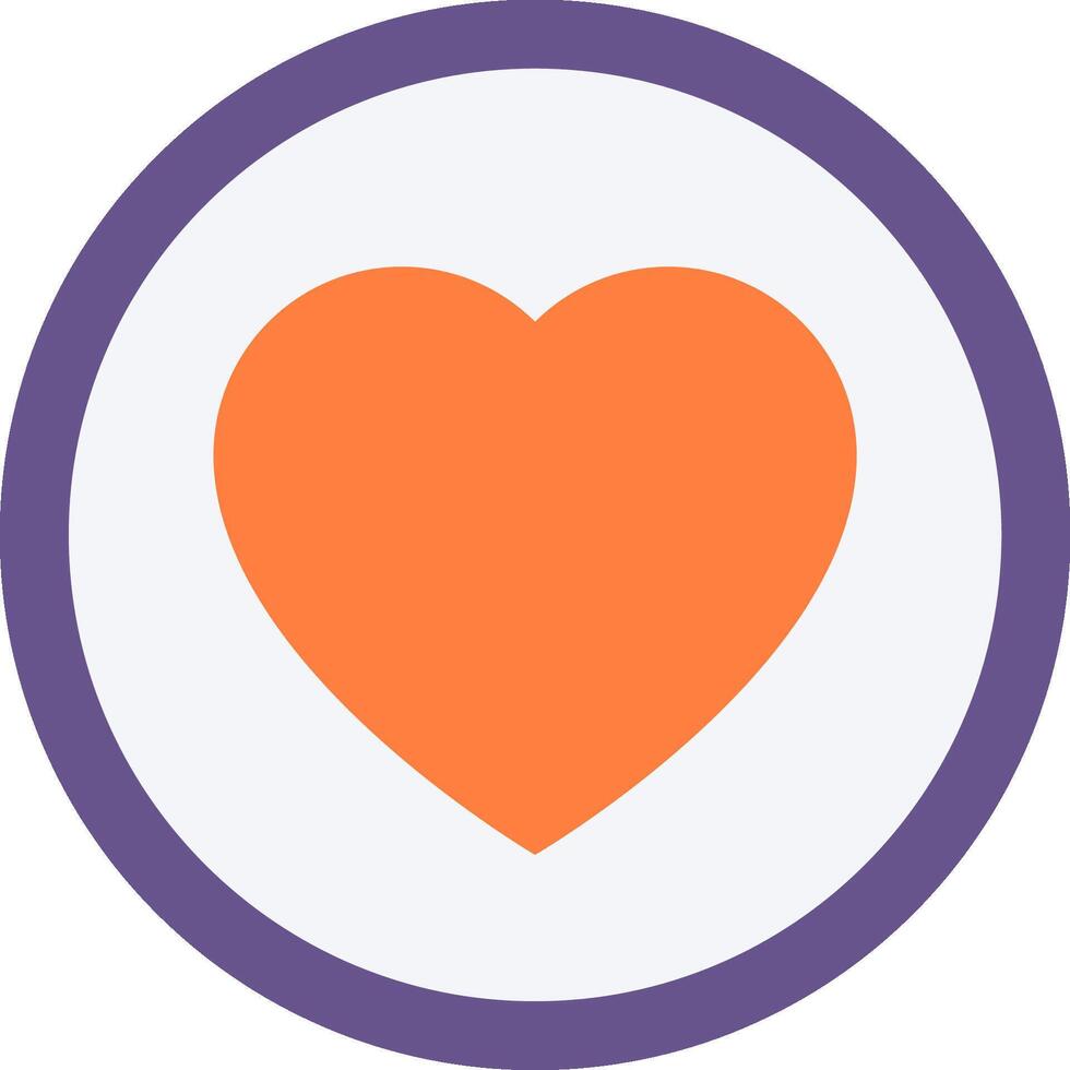 A heart in a circle with a purple and orange background vector