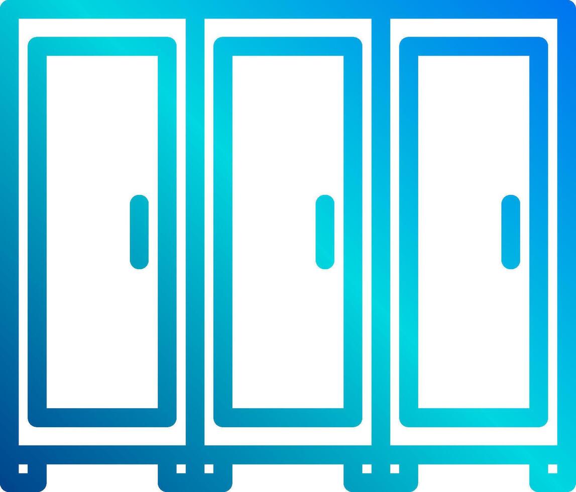 A blue and white icon of three doors vector