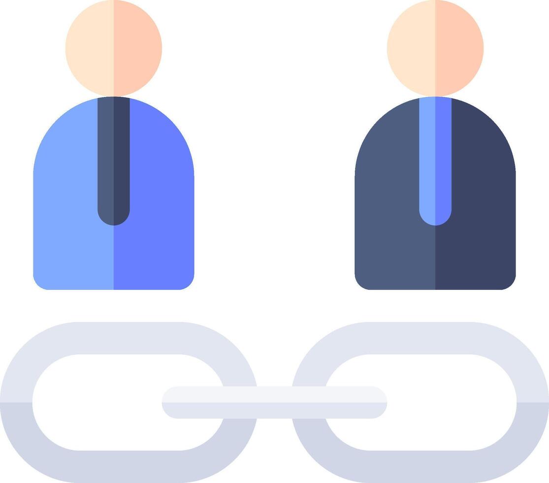 Two people are holding a chain with a link between them vector