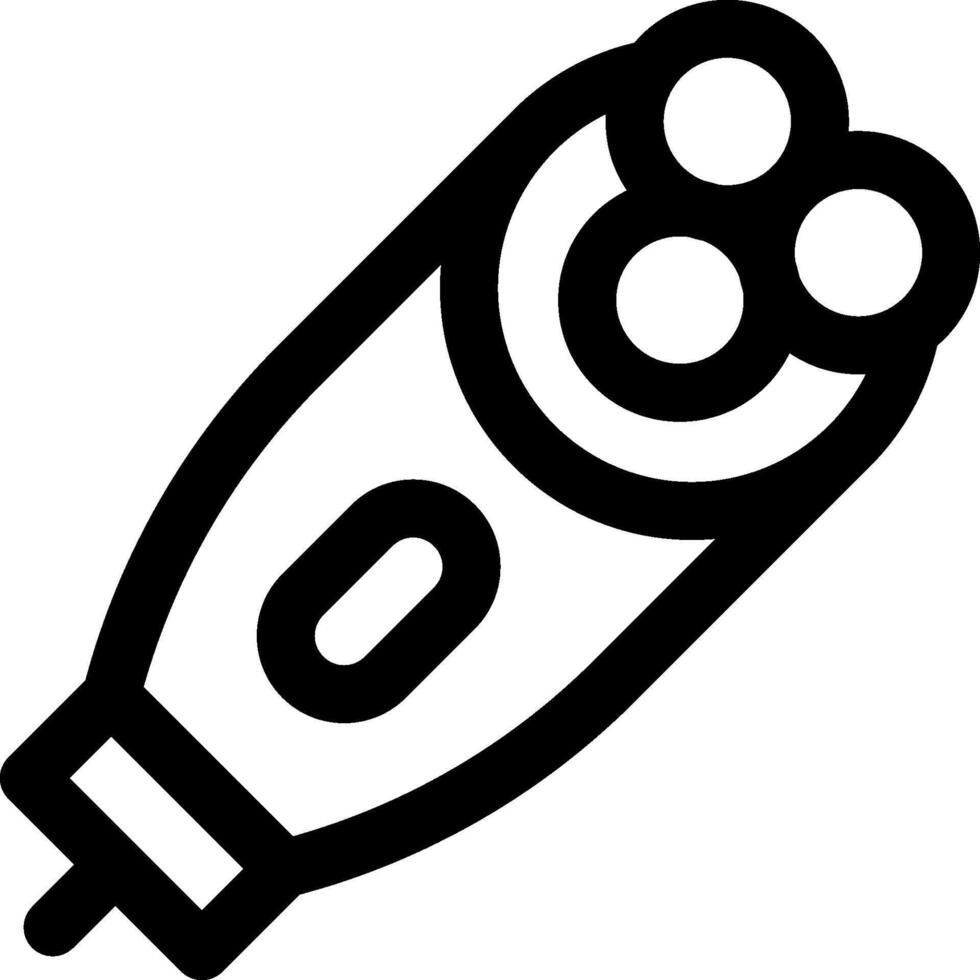 A black and white icon of a pen vector