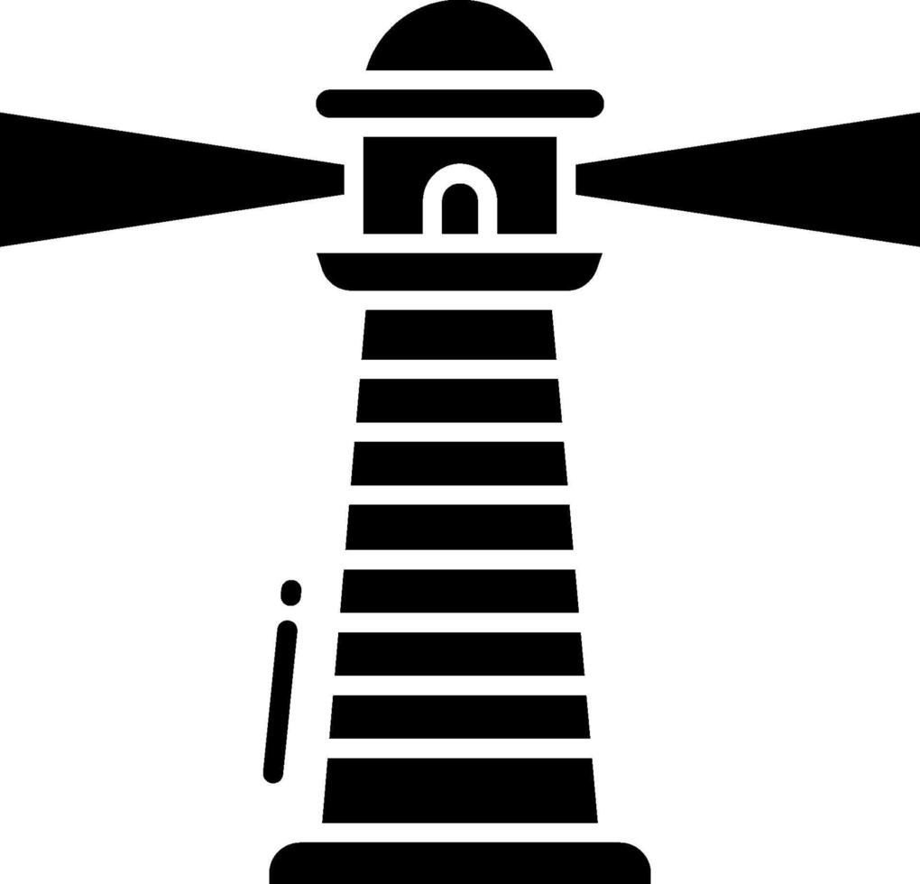 A black and white lighthouse icon on a white background vector