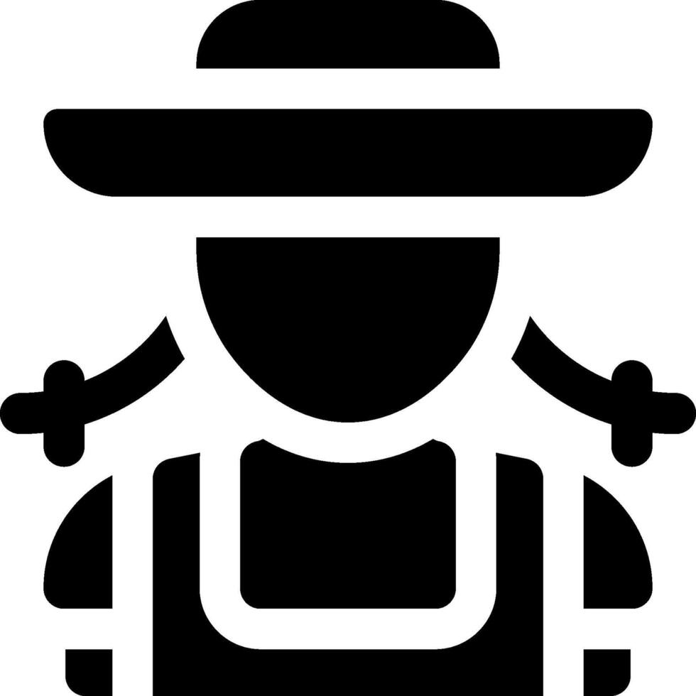 A black and white silhouette of a woman wearing a hat vector