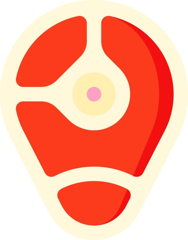 A red and white pin with a red dot in the center vector