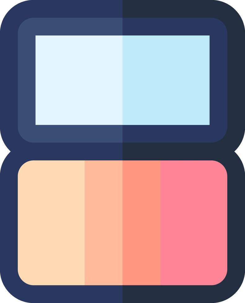A colorful palette of makeup products vector