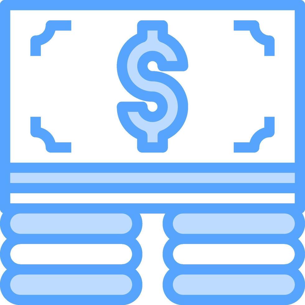 A stack of money with a dollar sign on it vector