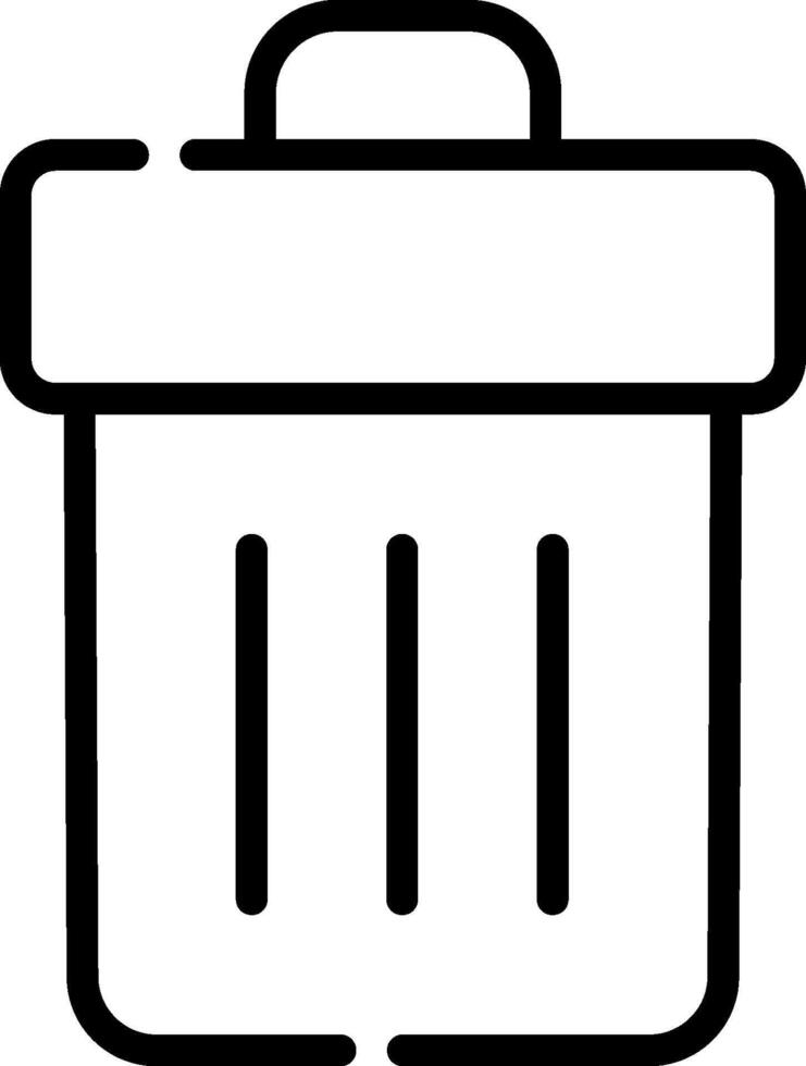 A black and white trash can icon vector