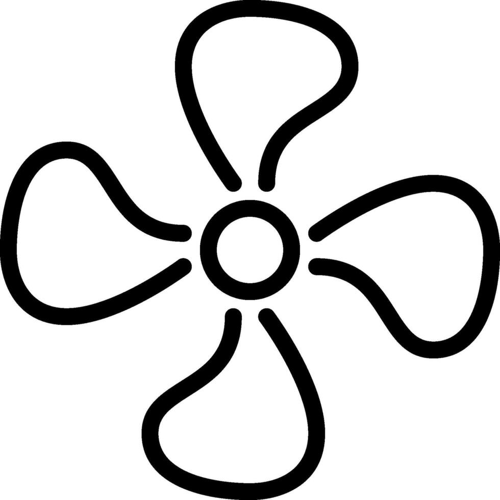 A black and white fan with a single blade vector