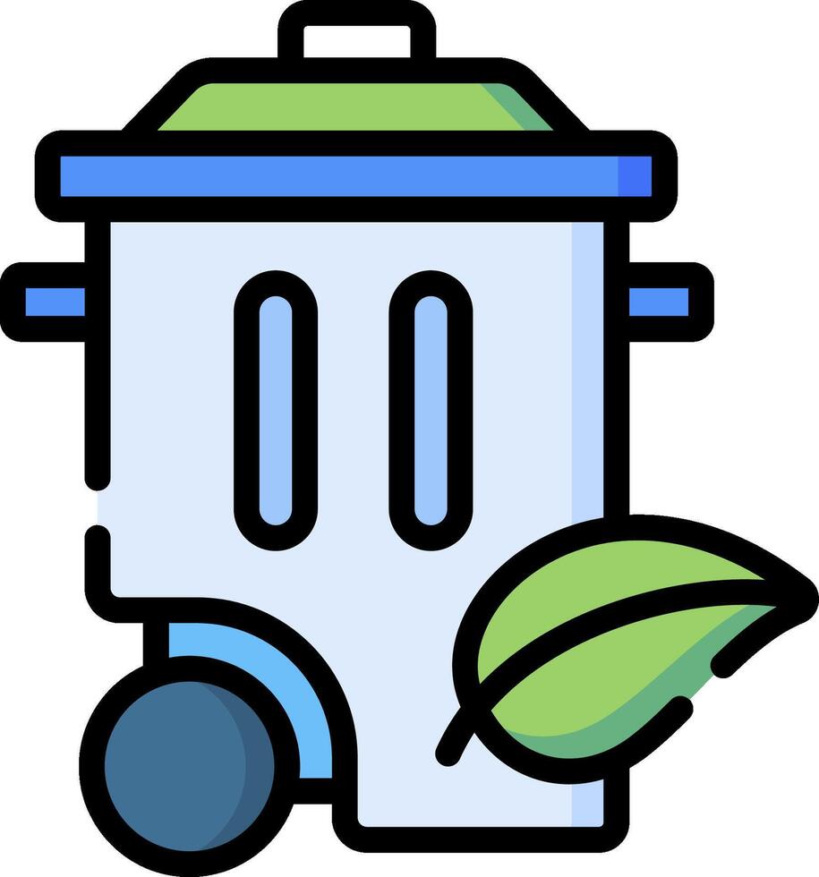 A trash can with a leaf on top vector