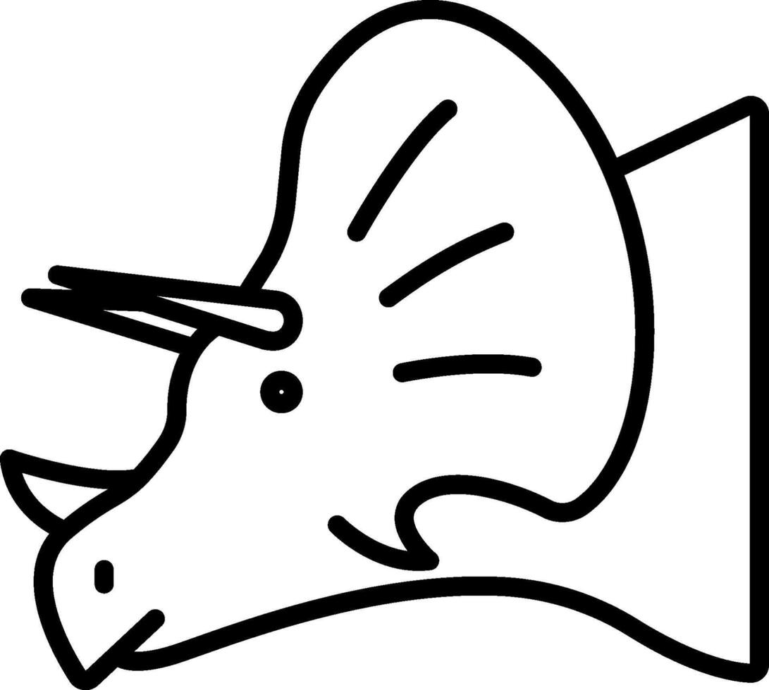 A drawing of a triceratops head vector