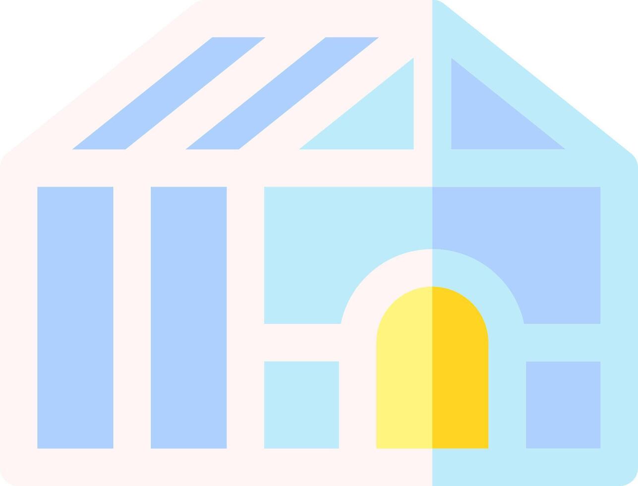A blue and yellow house icon vector