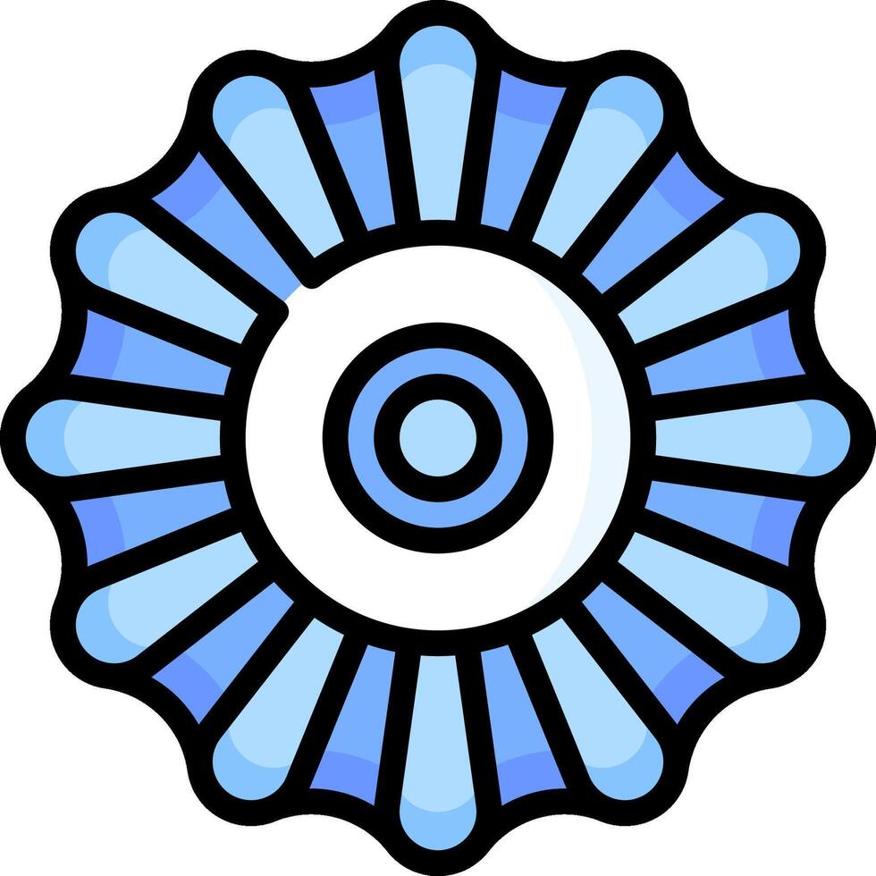A blue flower with a white center vector