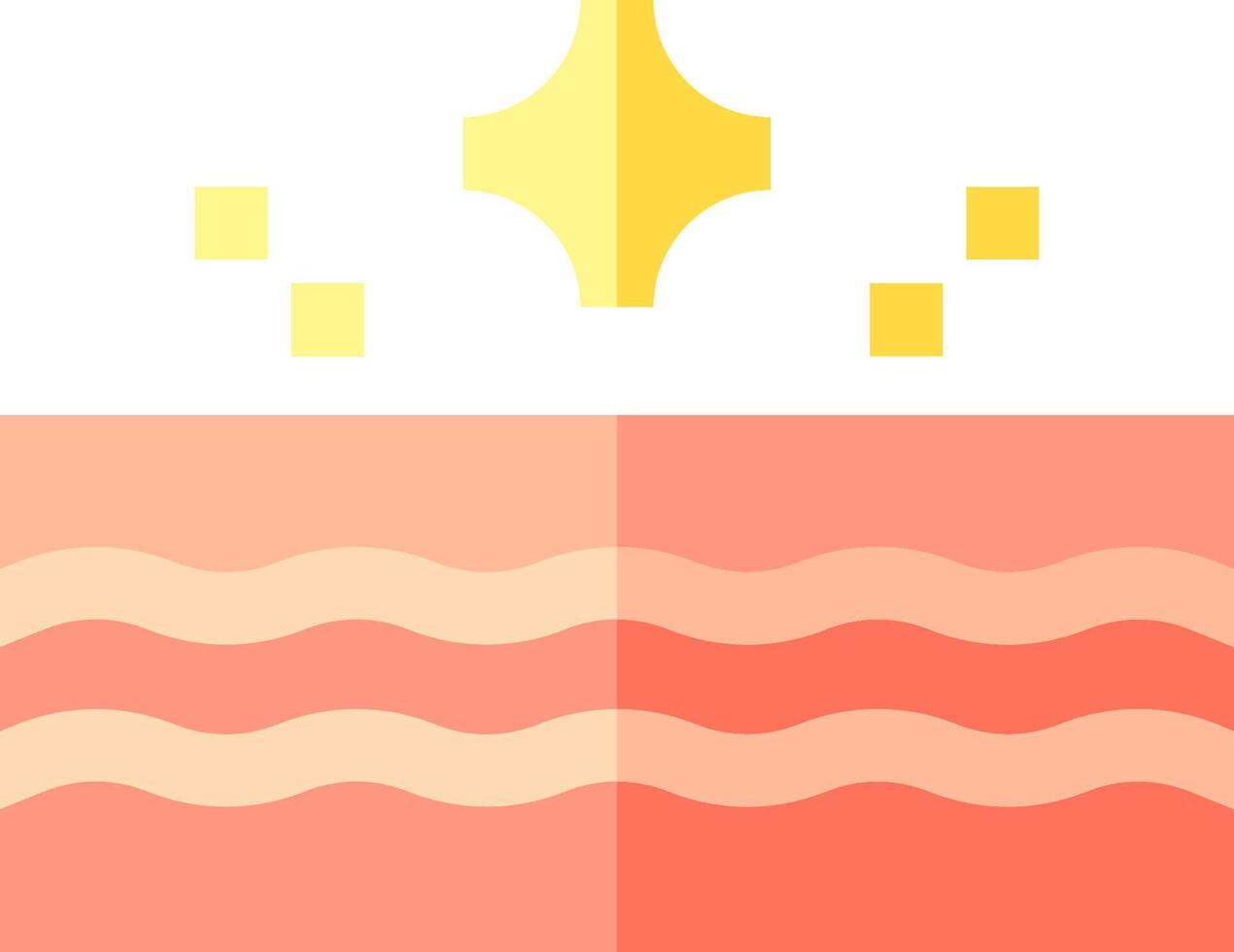 A flat icon of a wave and a star vector