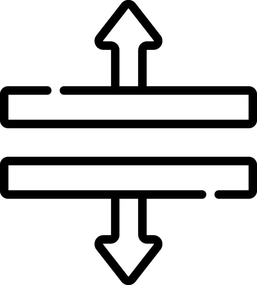 A black and white image of a line with arrows pointing in different directions vector