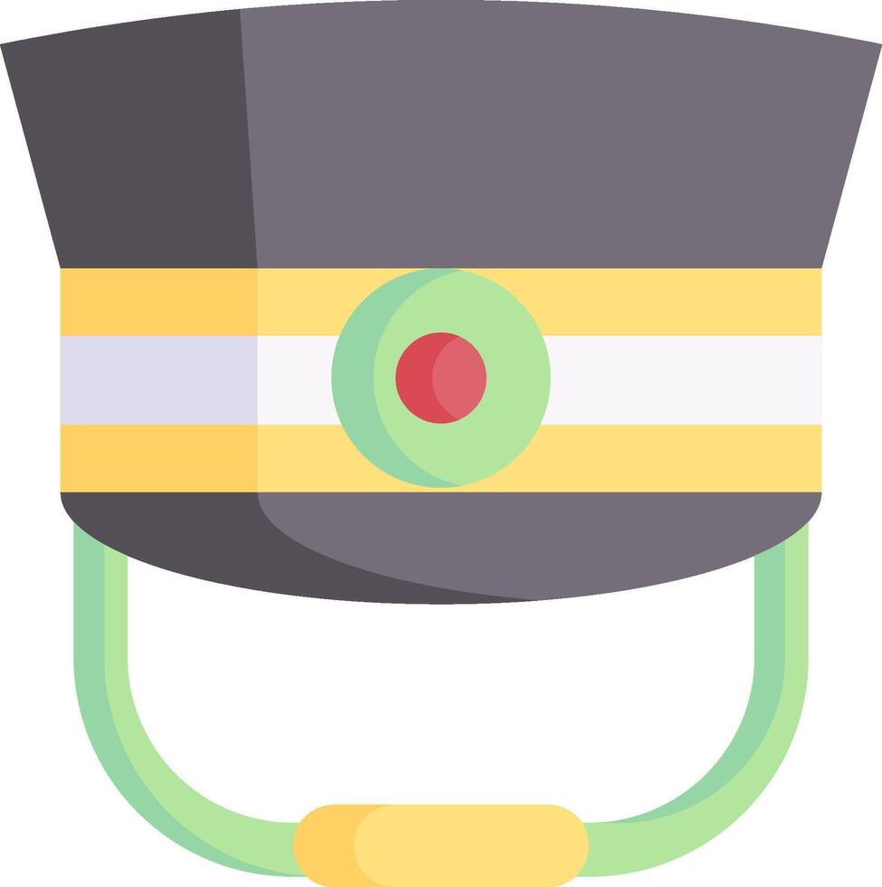 A hat with a green stripe and red button vector