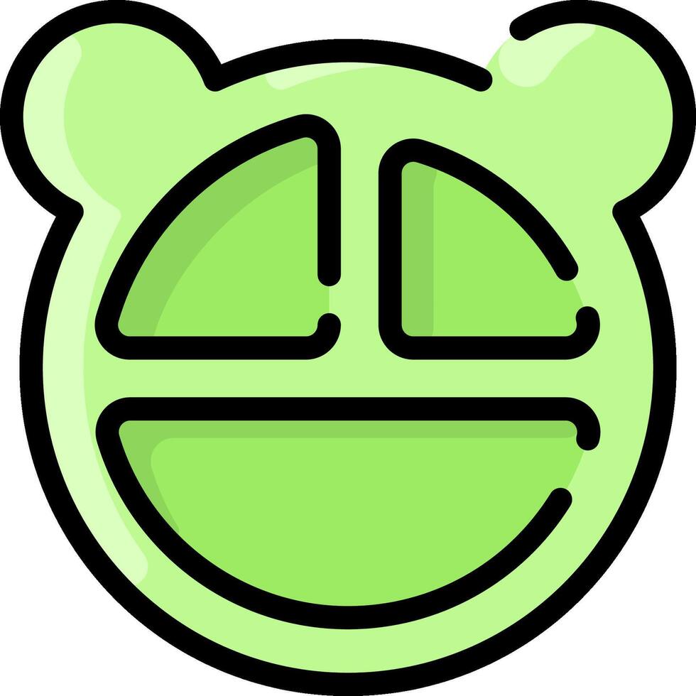 A green bear with a smiley face vector