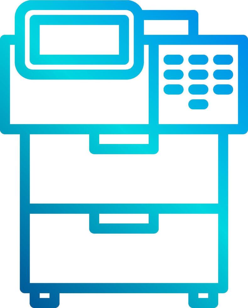 A printer icon with a blue background vector