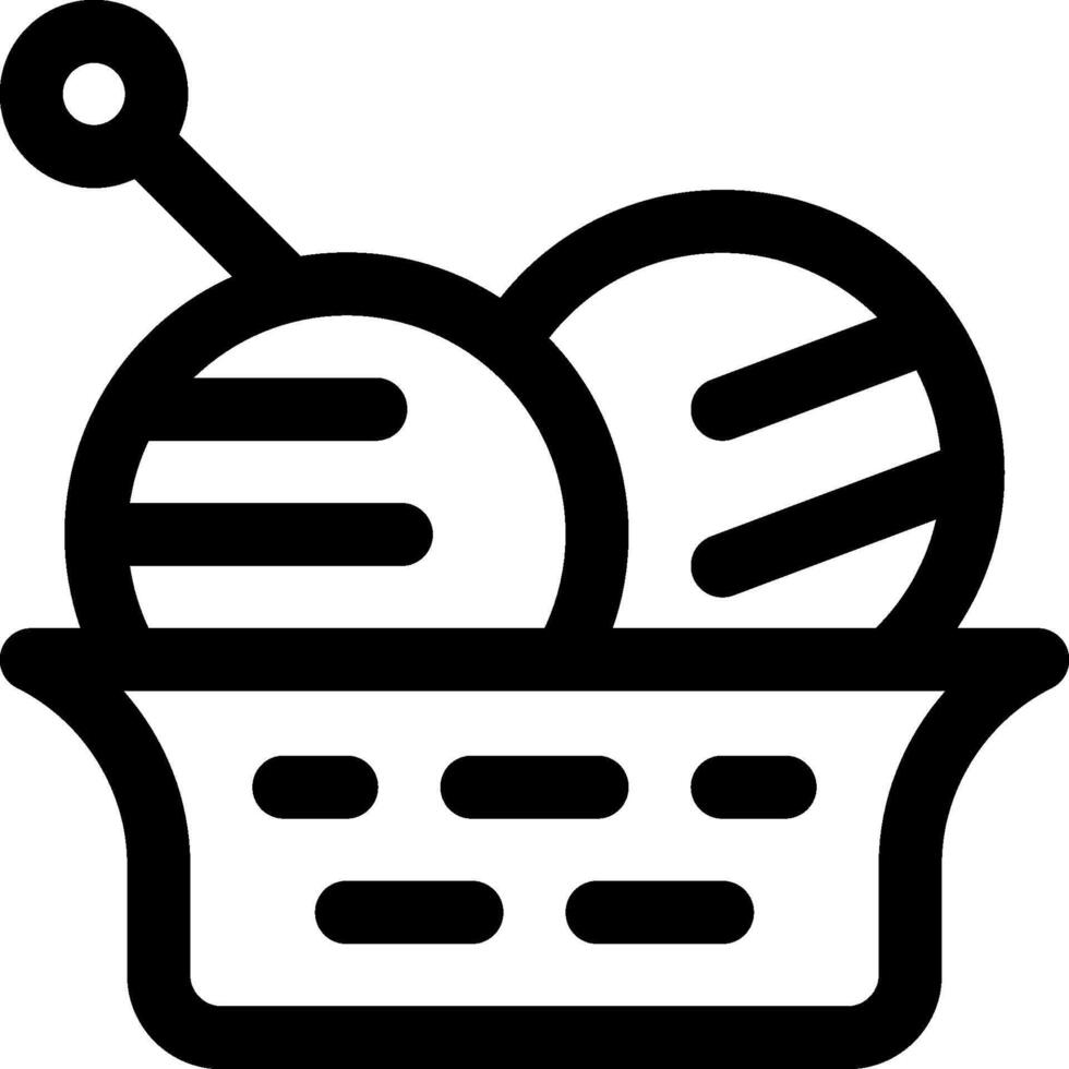 Ice cream in a basket icon vector