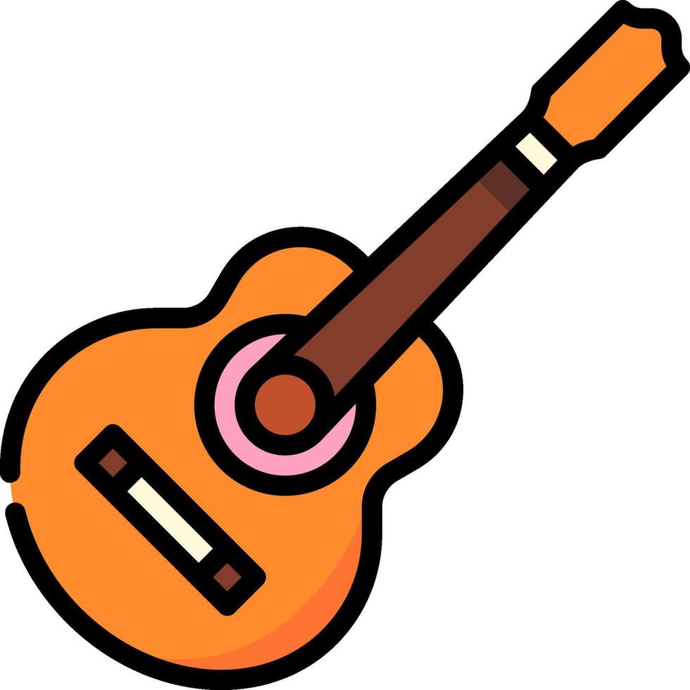 An orange guitar icon on a white background vector