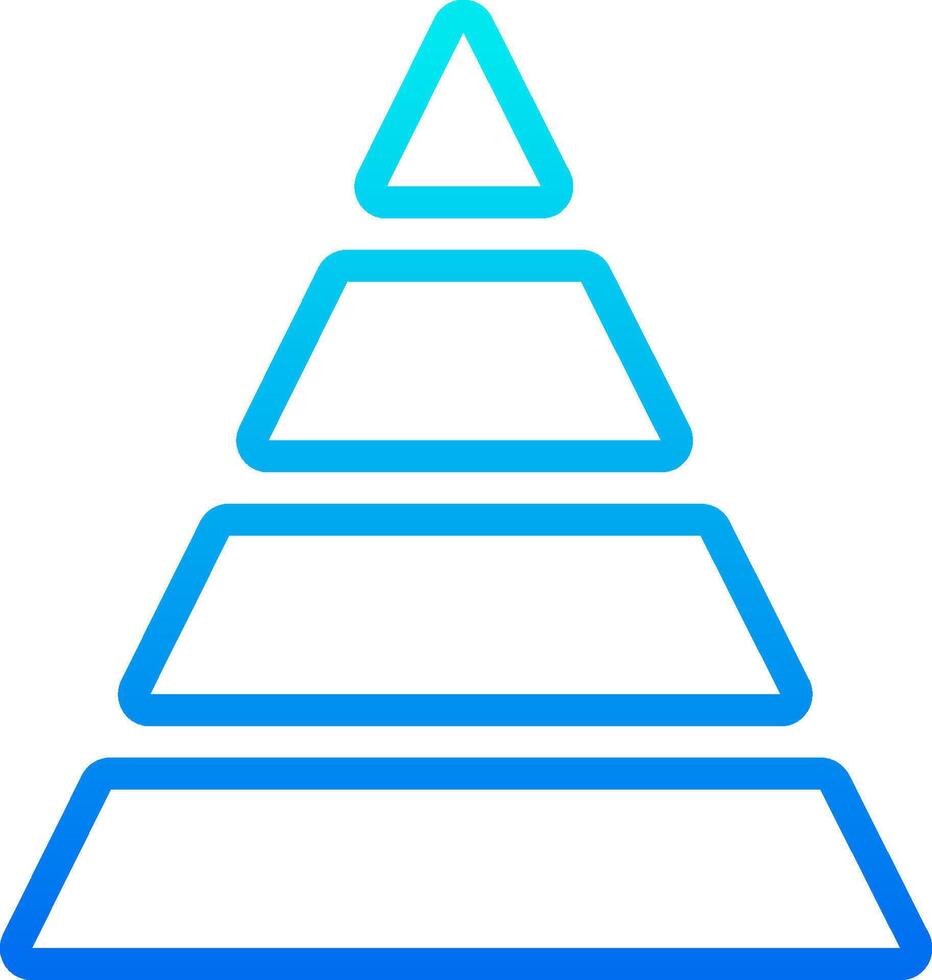 A pyramid with blue and blue lines vector