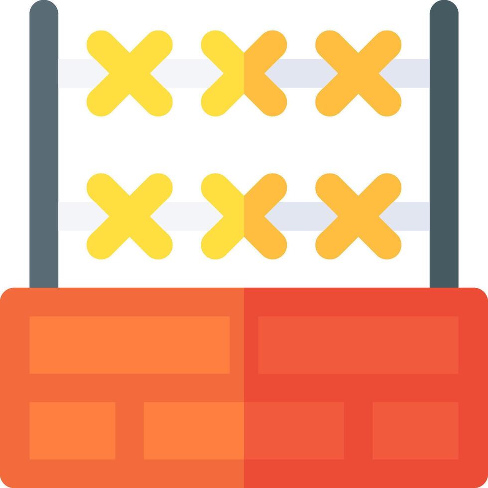 An icon of a brick wall with crossed up arrows vector