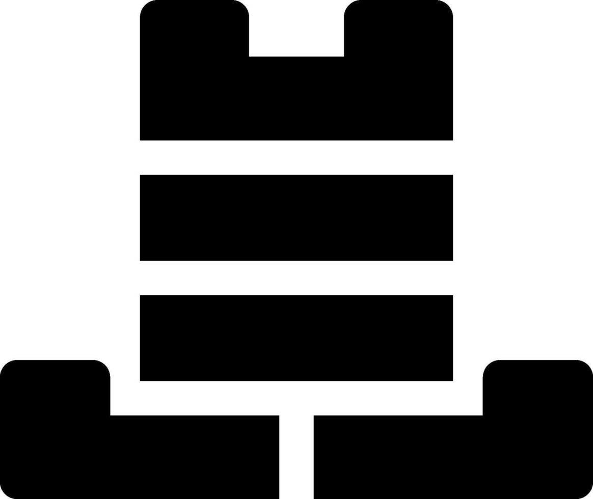 A black and white icon of a stack of bricks vector