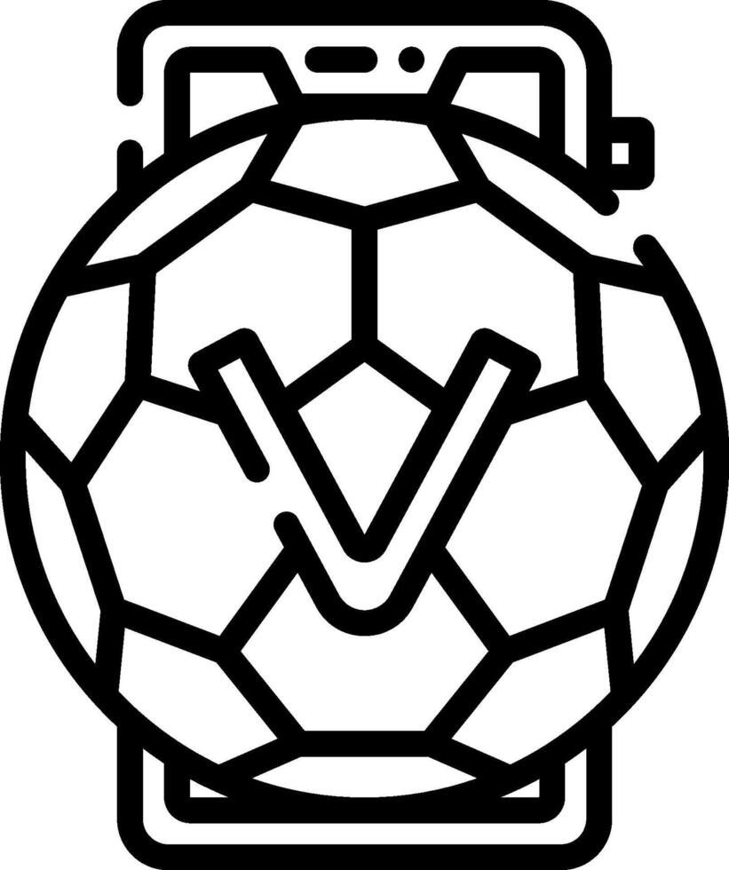 A soccer ball with a v on it vector