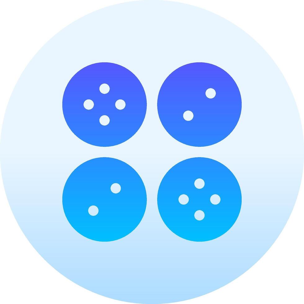 A blue circle with four buttons on it vector