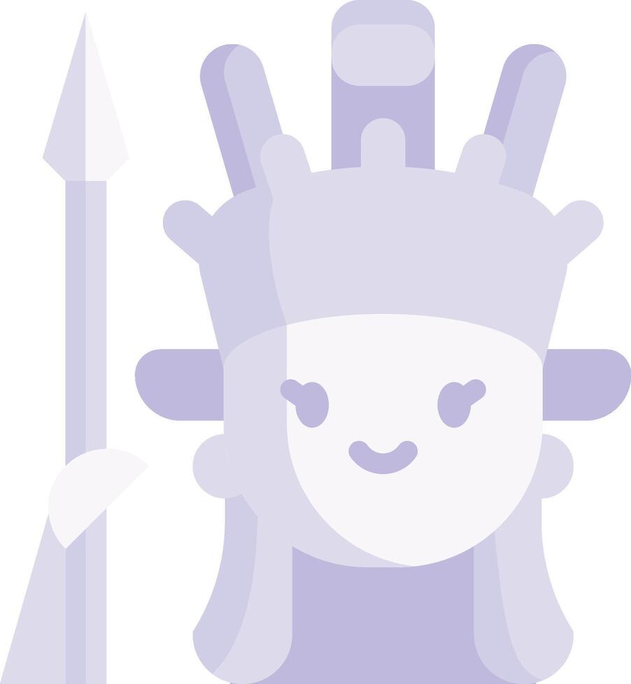 A cartoon character holding a spear and a crown vector