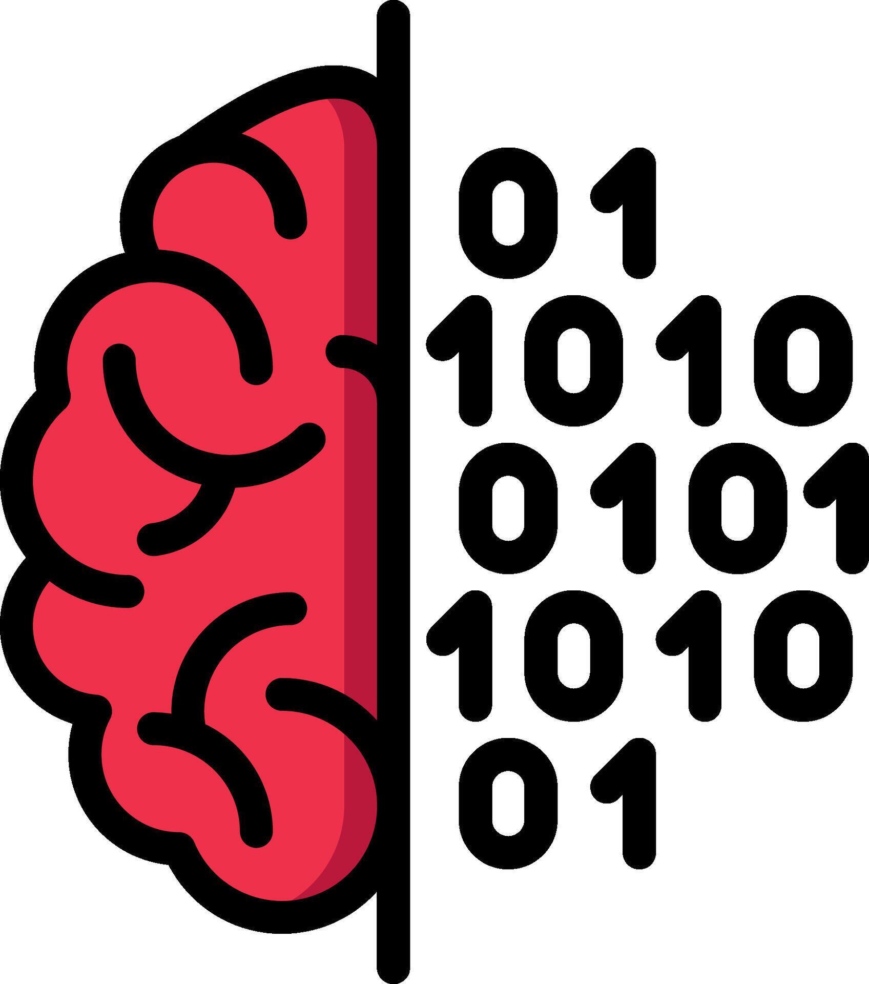 A brain with binary code on it 50823919 Vector Art at Vecteezy