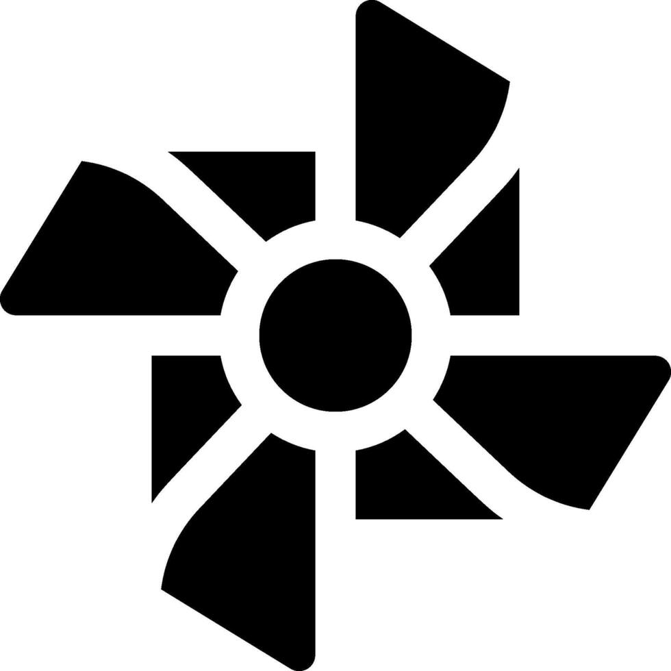 A black and white logo of a fan vector
