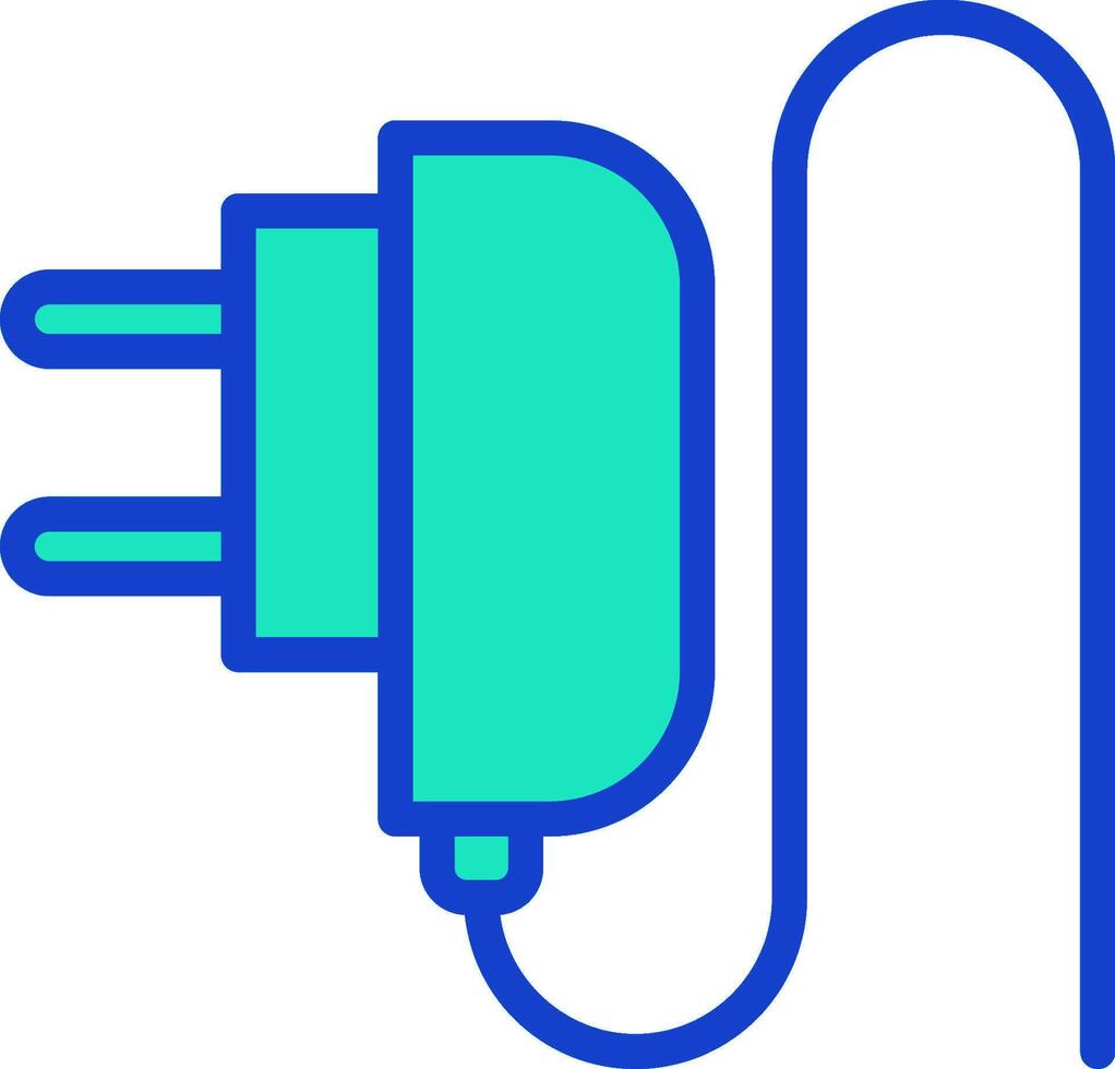 A blue plug with a cord attached to it vector