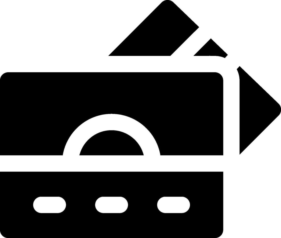 A black and white icon of a credit card vector