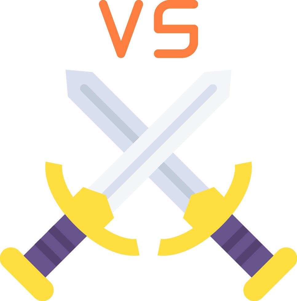 Two swords with the word sword vs in the middle vector